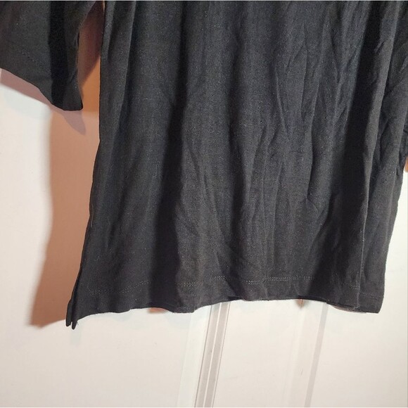 Josephine Chaus Black 3/4 Sleeve Top L Has Some Wash Wear - Picture 3 of 4